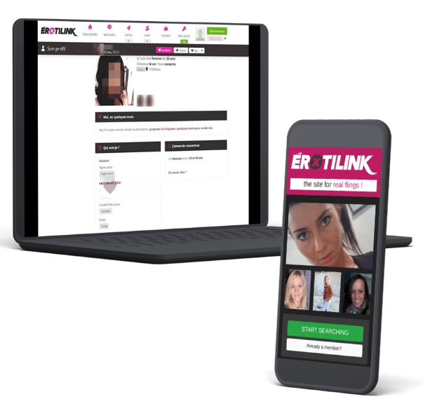 Illustration de l'interface du site de rencontre Erotlink