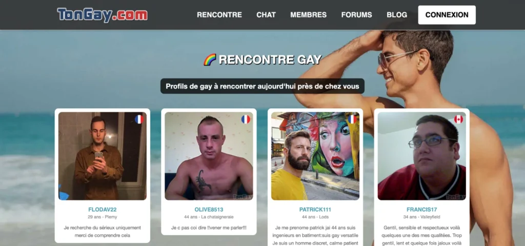 Panel de TonGaypour le tableau comparatif des sites de plan cul