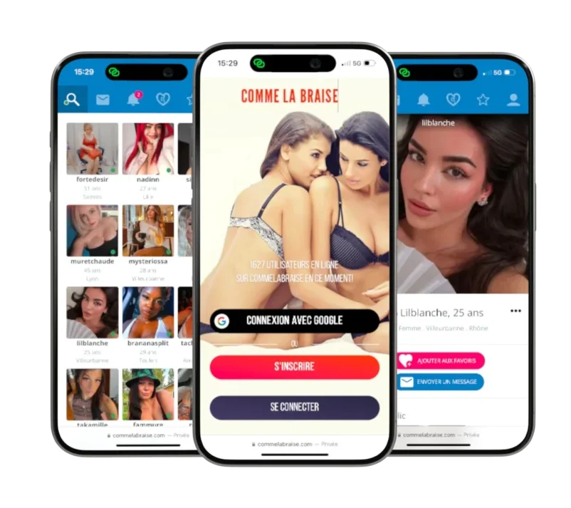 telephones montrant la page d'accueil du site commelabraise pour rencontrer et baiser des beurettes plan cul en france pour 2025