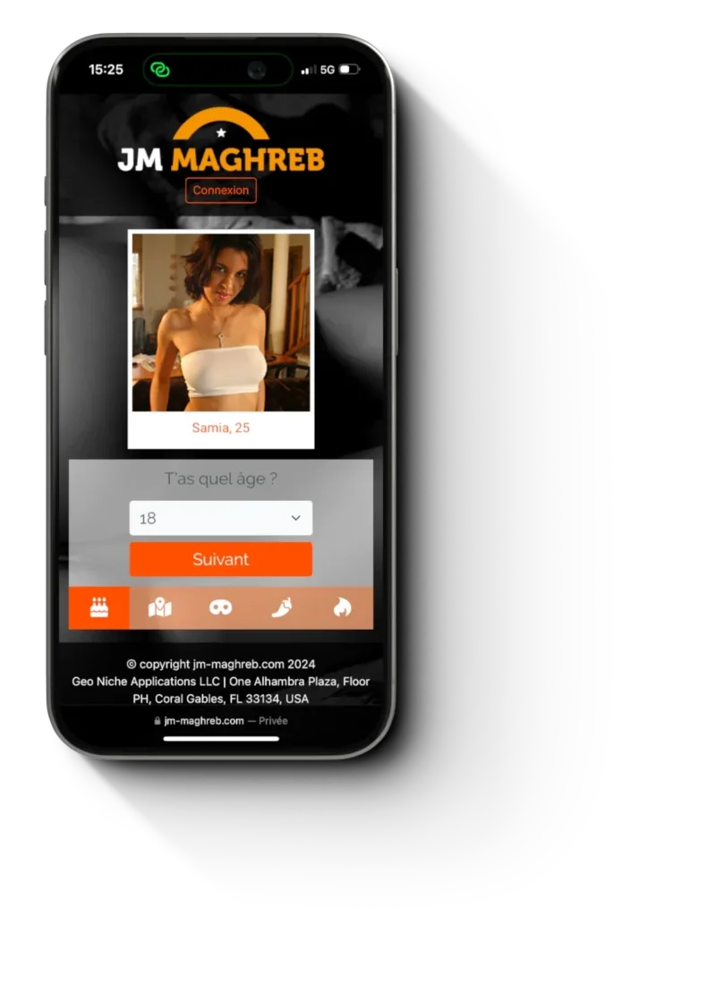 telephone montrant page d'accueil du site jm maghreb pour trouver des plans cul aveec des beurettes en 2025
