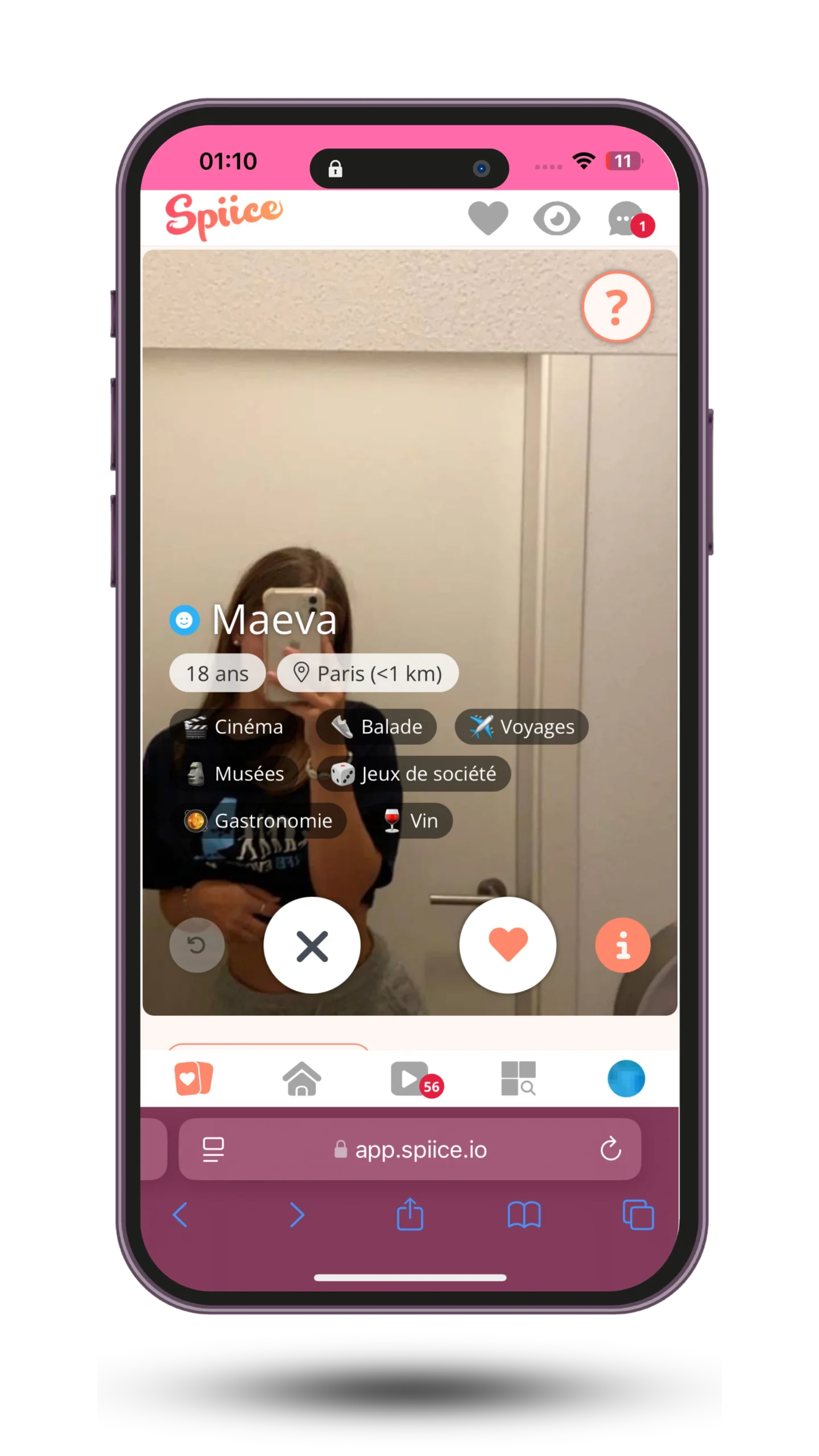 Interface moderne de Spiice, le meilleur site de rencontre coquine en 2025 pour des plans culs sans engagement.