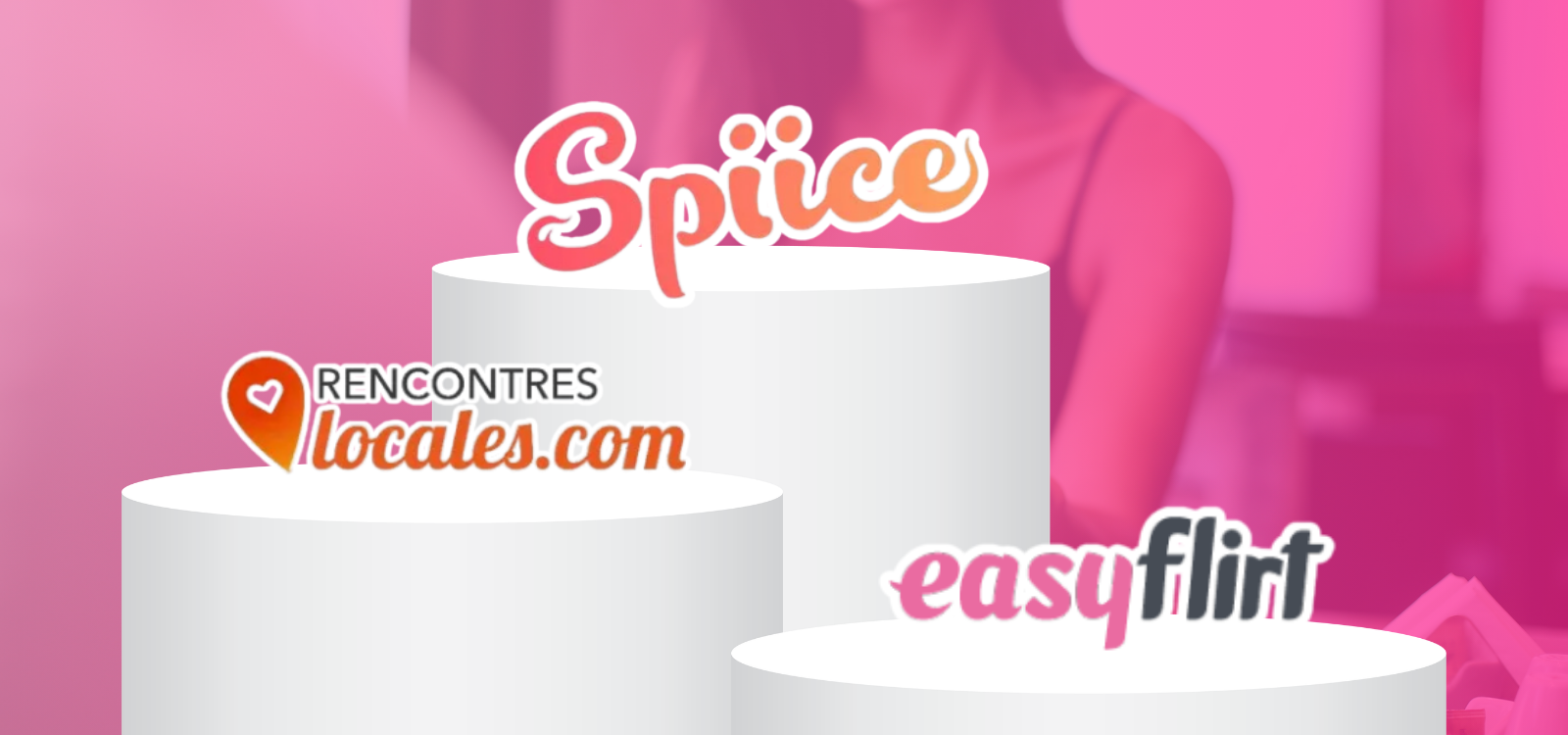 Comparatif des meilleurs sites de plan cul à Lyon avec un visuel en podium mettant en avant Spiice, Rencontres Locales et EasyFlirt comme les plateformes les plus efficaces pour faire des rencontres coquines locales.
