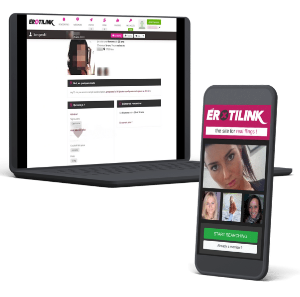 Illustration de l'interface du site de rencontre Erotlink