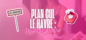 Illustration des meilleurs sites de plan cul au Havre avec panneau de ville et icône cœur rose.