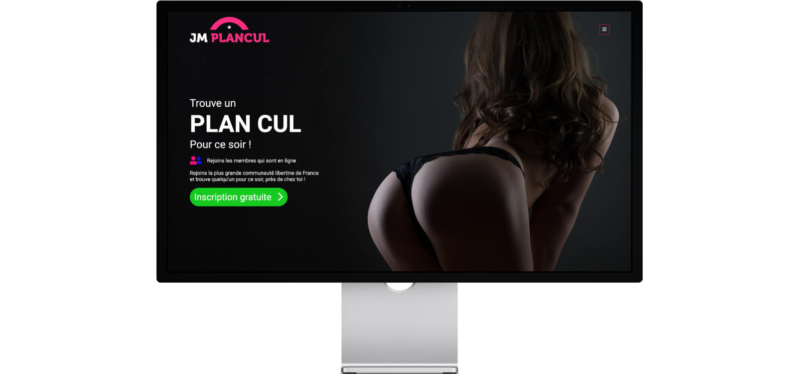 Écran d’ordinateur affichant la page d’accueil du site JM Plan Cul.