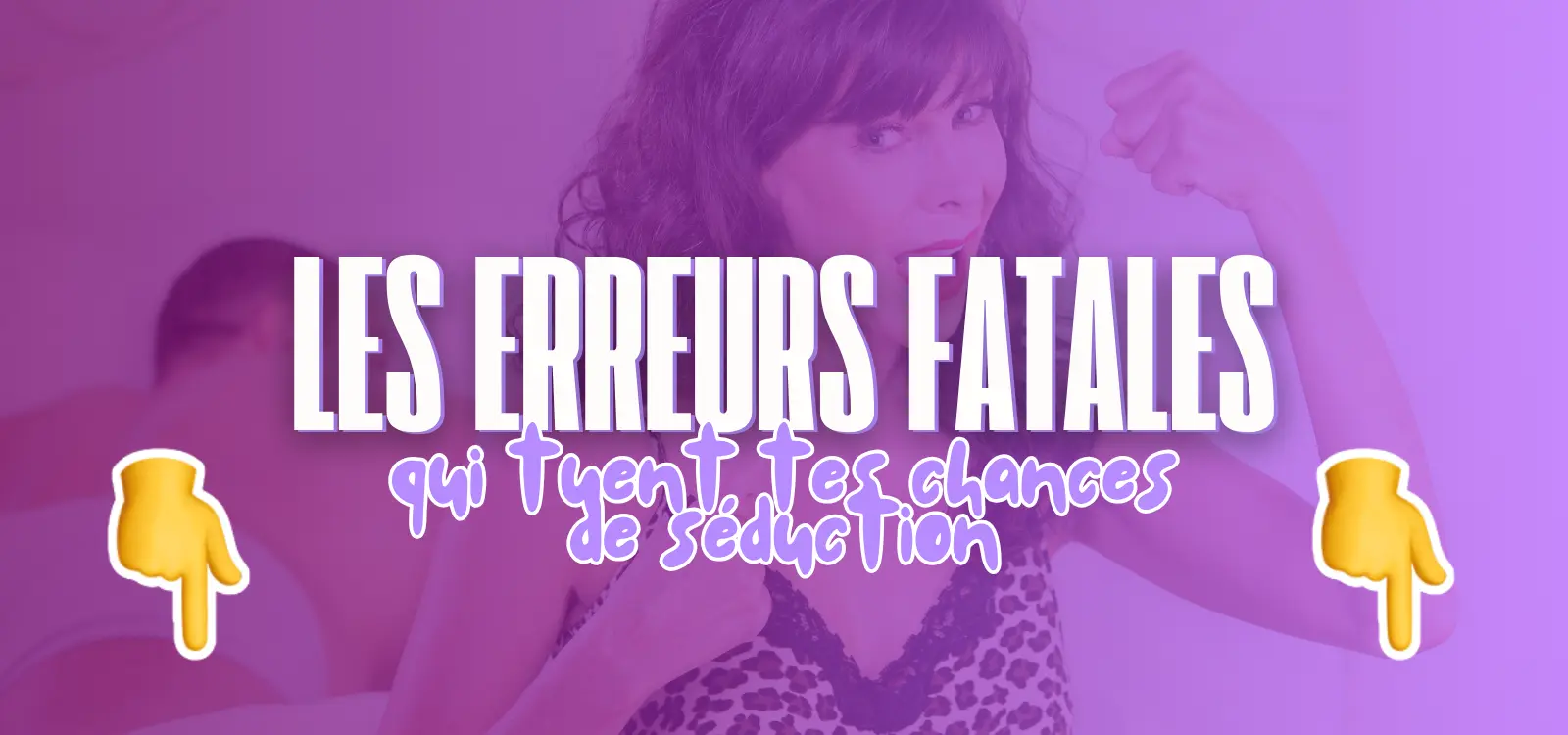 Illustration présentant les erreurs les plus fréquentes qui réduisent les chances de séduire une femme cougar.