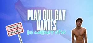 Bannière avec panneau Nantes Naoned, torse d'homme et titre Plan cul gay Nantes
