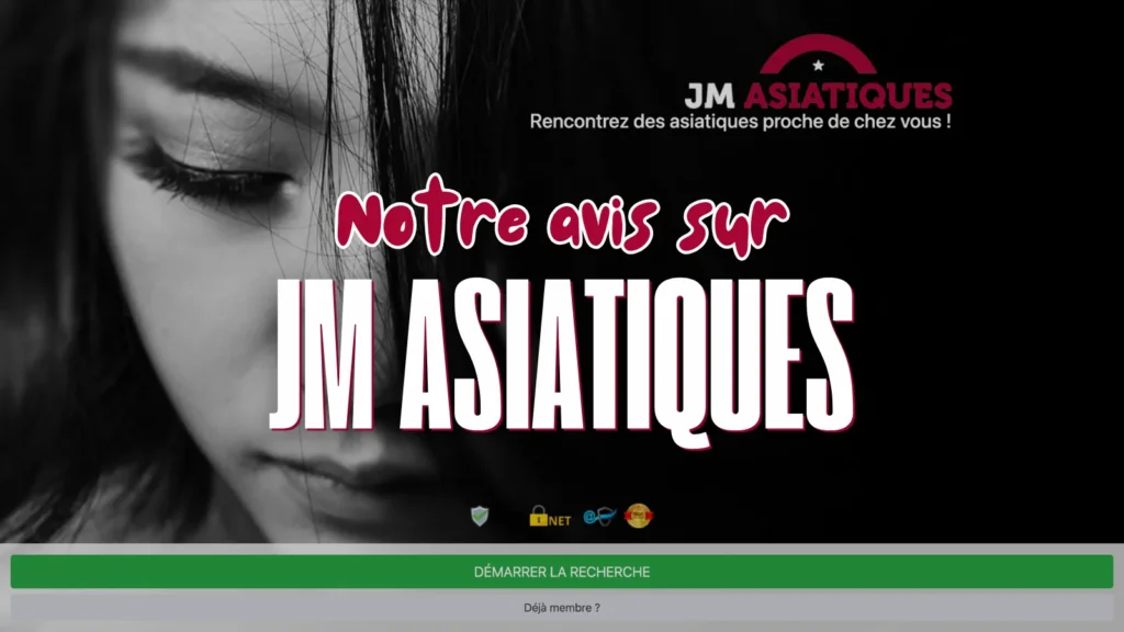 Bannière d'accueil de JM Asiatiques avec portrait en noir et blanc et titre avis