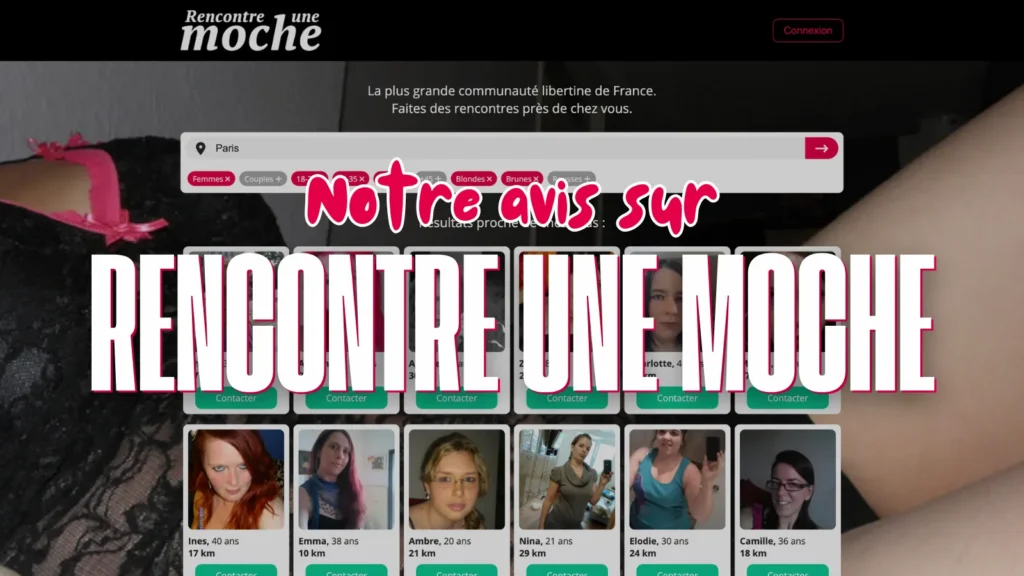 Capture de la page d'accueil avec filtres de recherche et profils de femmes proches de Paris