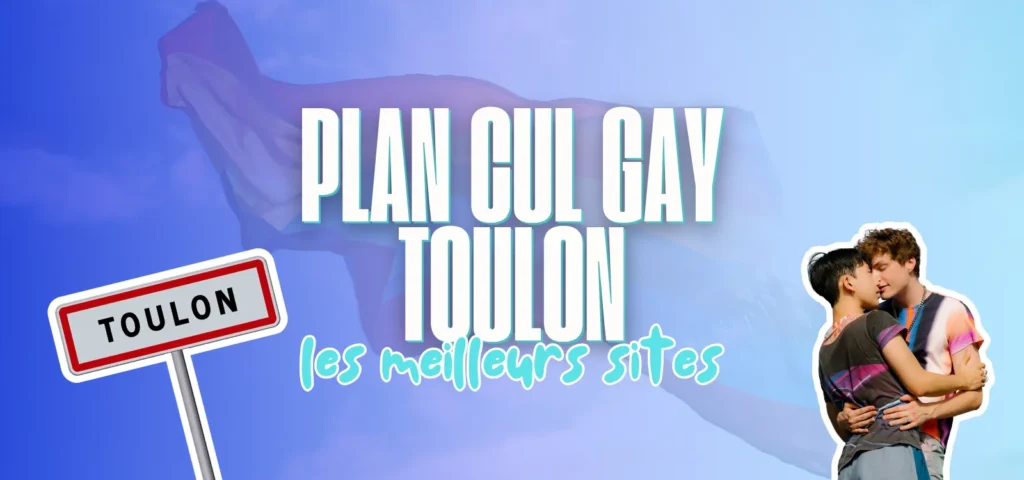 Bannière illustrant un article sur les sites de rencontre gay à Toulon avec panneau de ville