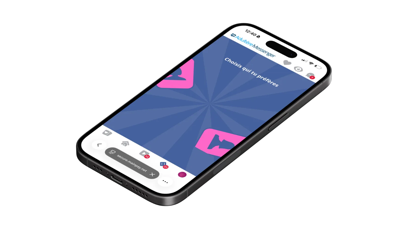 Recherche de profils et messagerie sur Adultere Messenger