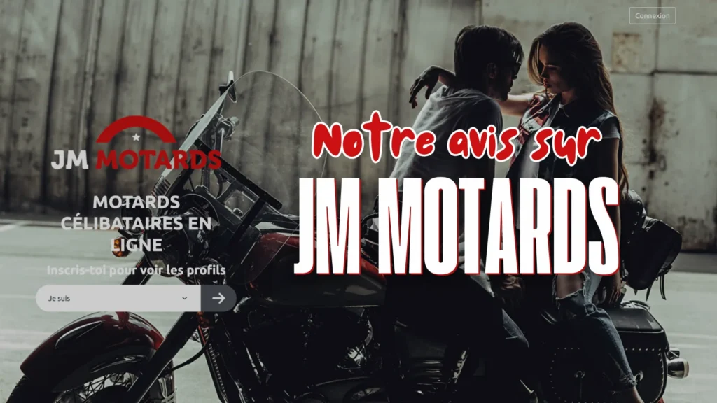 Bannière du site JM Motards avec couple sur une moto et champ d'inscription