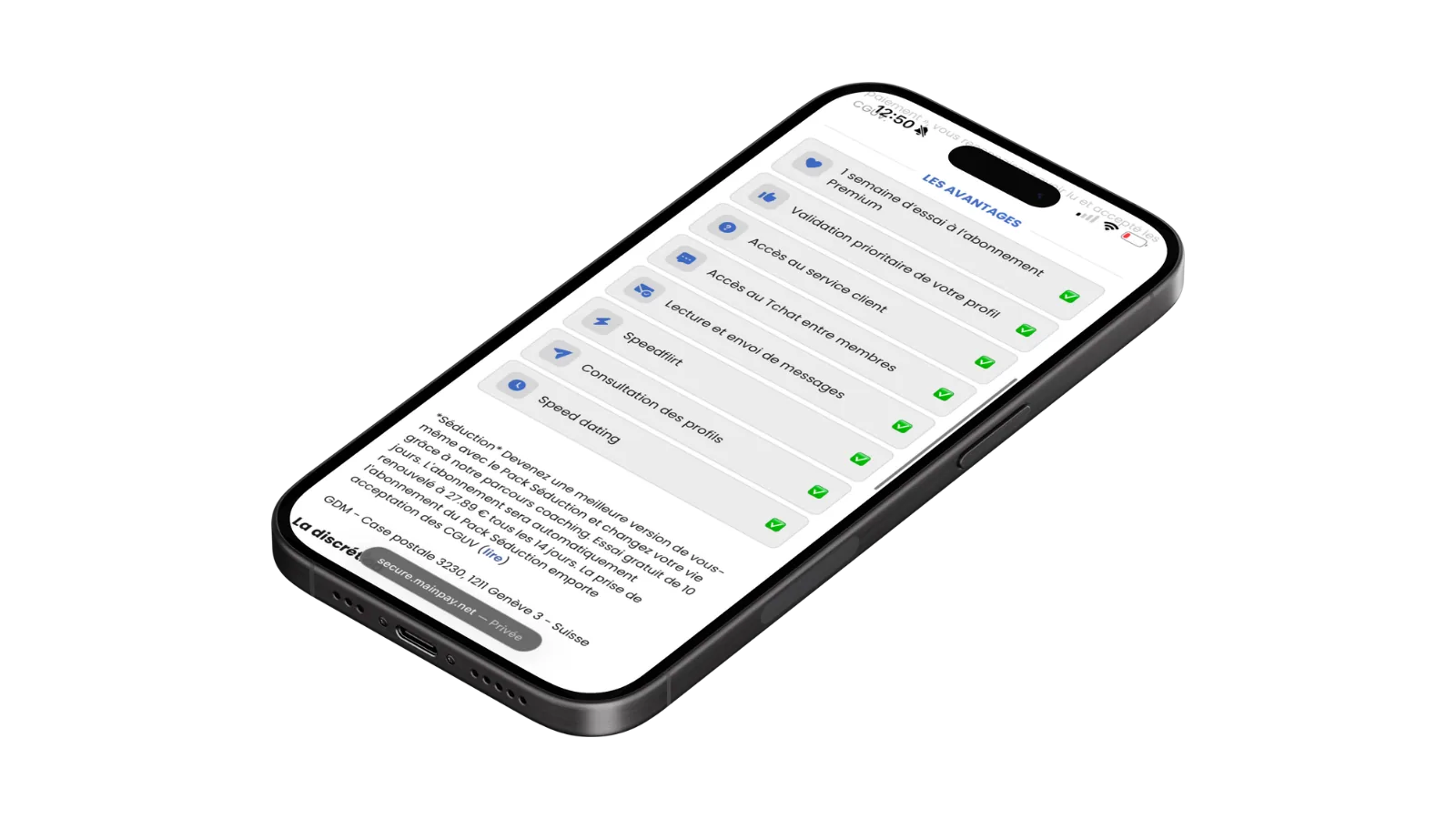 Recherche de profils et messagerie sur Trans Messenger