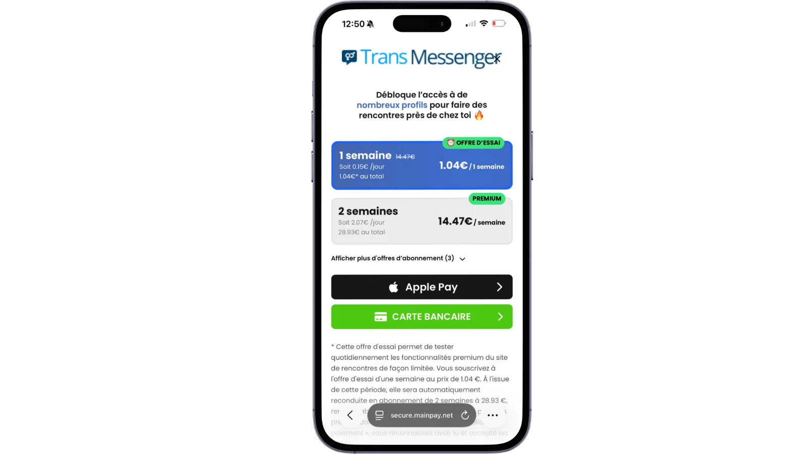 Inscription et création de profil sur Trans Messenger