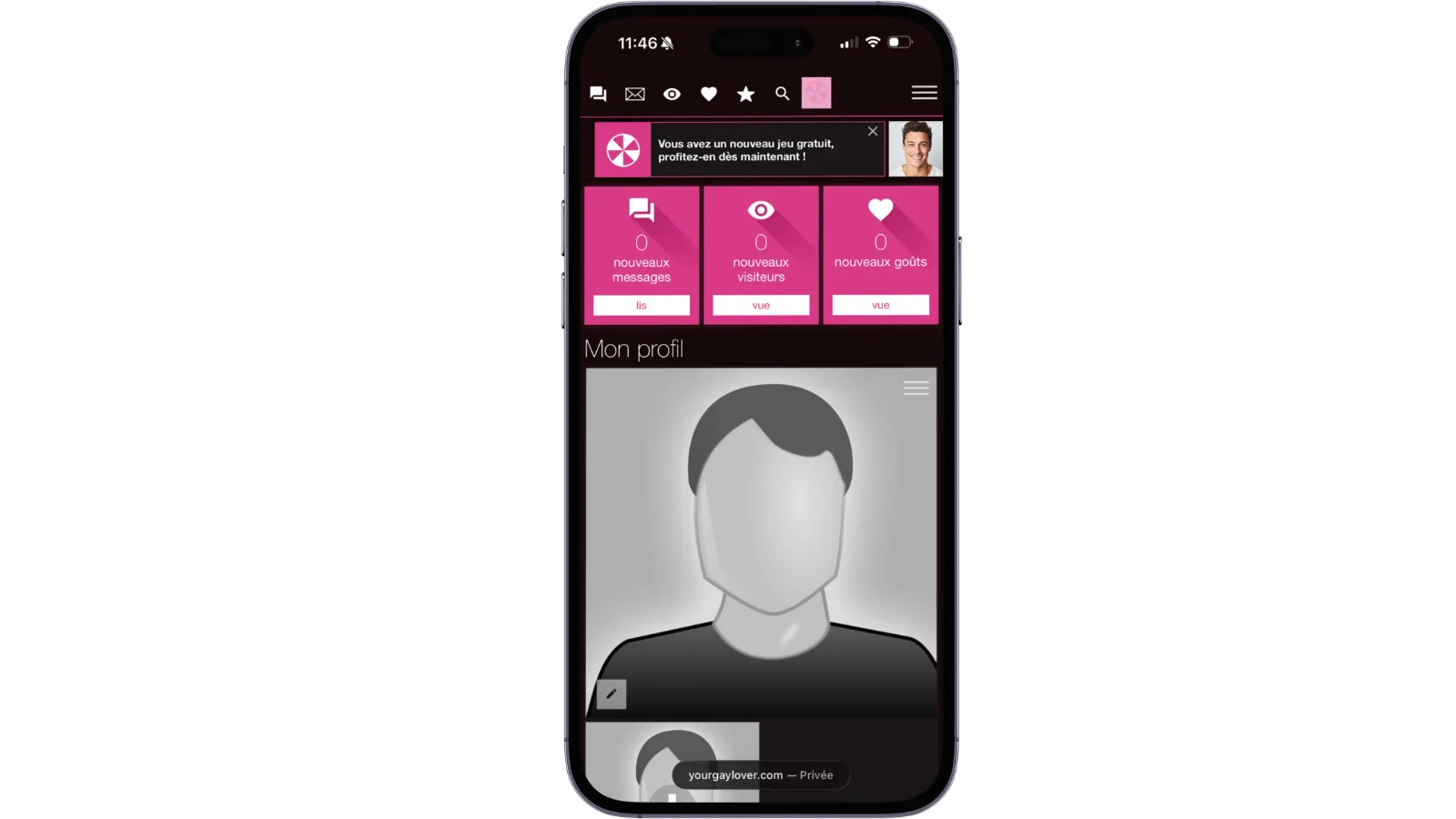 Inscription et création de profil sur ManFinder