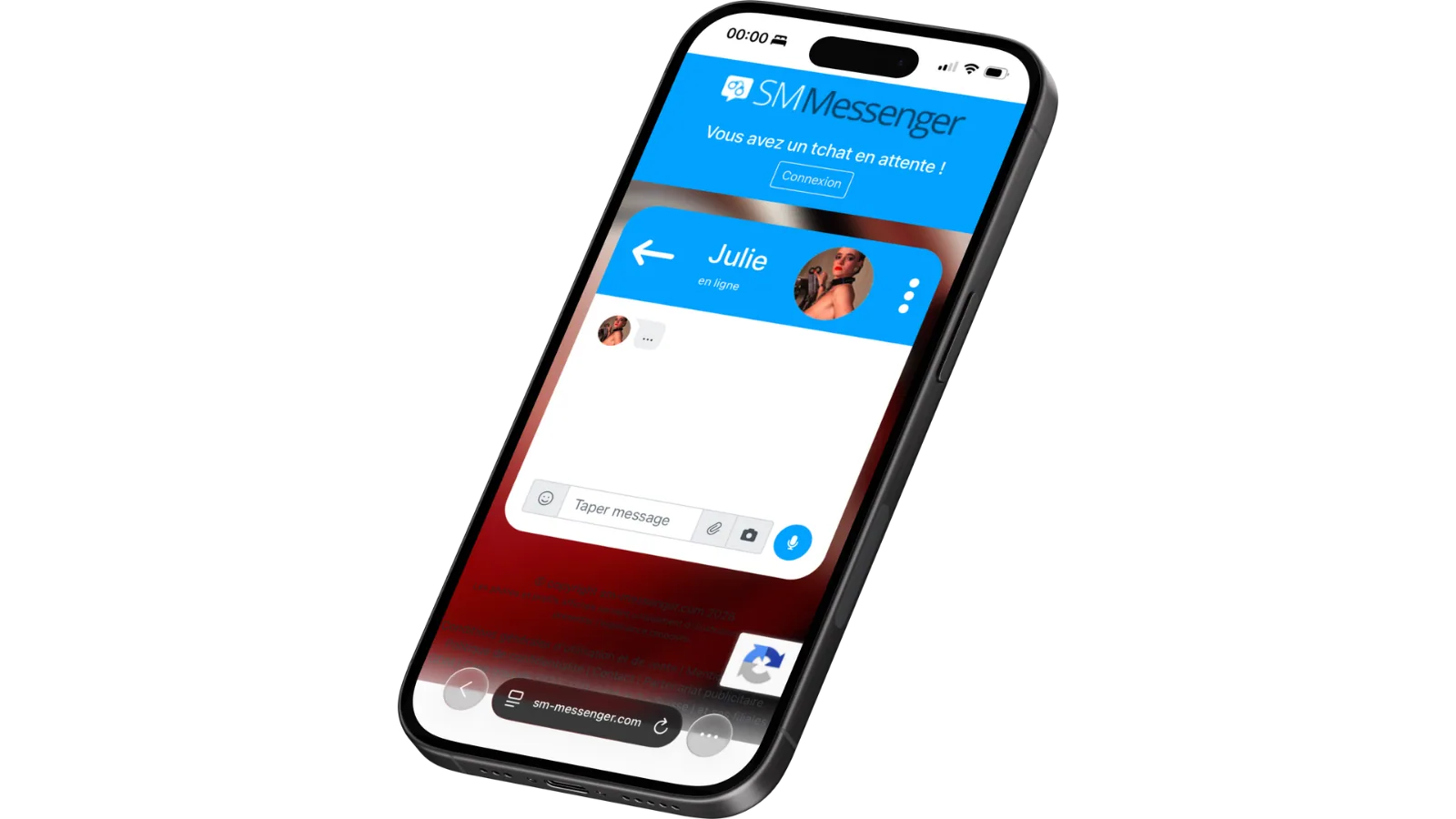 Page d'accueil de SM Messenger